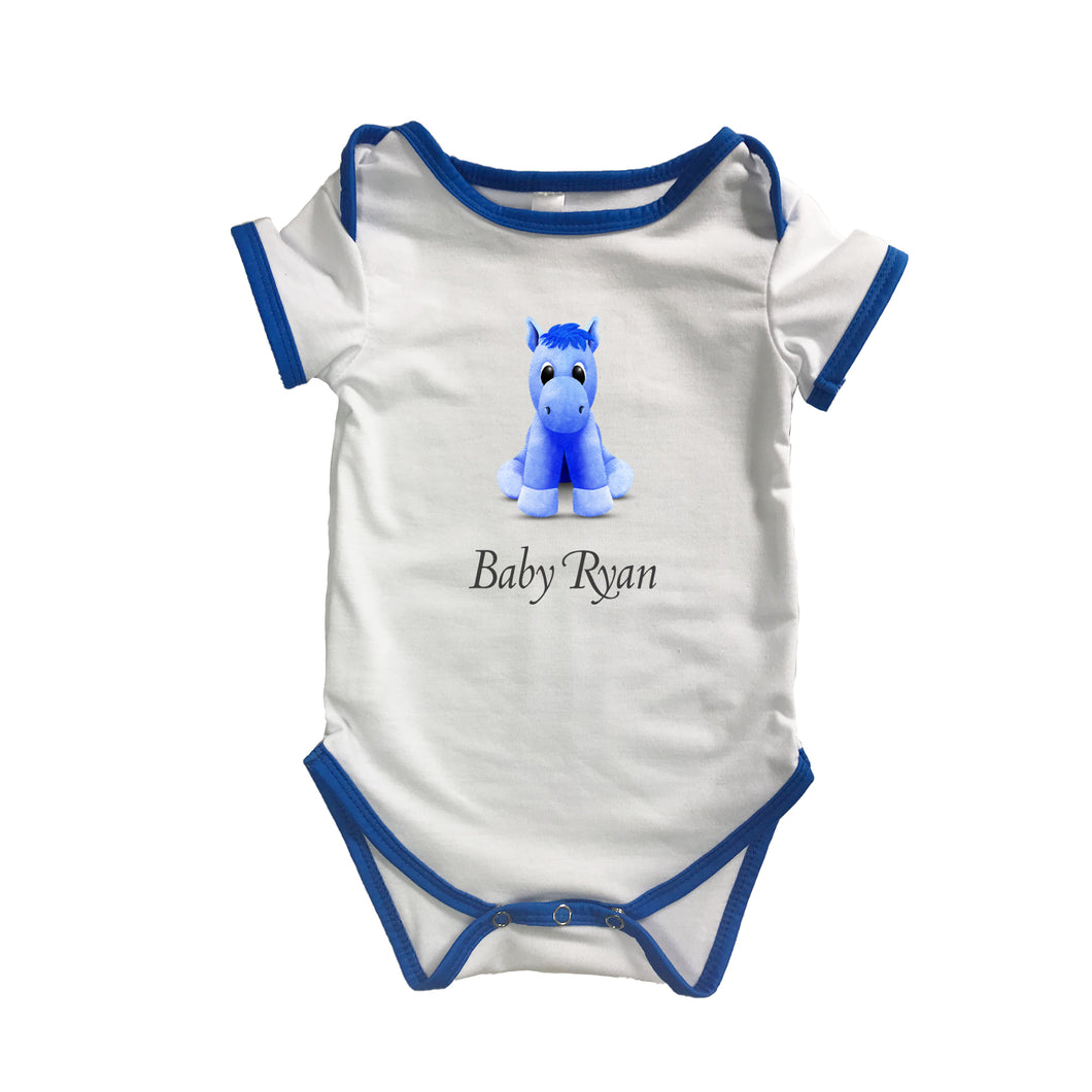 Personalised Baby Grow Horse - Baby Name & Optional DOB