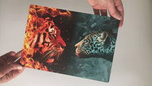 Load and play video in Gallery viewer, Tiger And Leopard Print - Wall Art - Metal Poster Print
