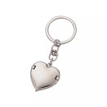 Load image into Gallery viewer, BUNDLE Photo Locket Necklace and Keyring - 'Angel Wings' Heart Photo Necklace and Keyring - Upload Your Picture
