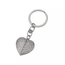 Load image into Gallery viewer, Photo Locket Keyring - 'Angel Wings' Heart Photo Keyring - Upload Your Picture