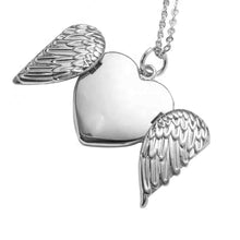 Load image into Gallery viewer, BUNDLE Photo Locket Necklace and Keyring - 'Angel Wings' Heart Photo Necklace and Keyring - Upload Your Picture