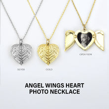 Load image into Gallery viewer, Angel Wings Necklace With Photo Front