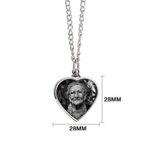 Load image into Gallery viewer, Ashes Necklace Photo Pendant - Heart Urn Photo Pendant - Upload Your Picture