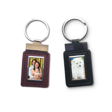 Load image into Gallery viewer, Personalised Leather & Metal Keyrings - Rectangle