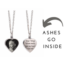 Load image into Gallery viewer, Ashes Necklace Photo Pendant - Heart Urn Photo Pendant - Upload Your Picture