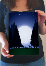 Load image into Gallery viewer, Forest Picture At Night - Metal Poster Print Forest Art