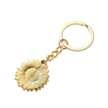 Load image into Gallery viewer, BUNDLE Photo Locket Necklace and Keyring - Sunflower Photo Necklace and Keyring - Silver or Gold - Upload Your Picture
