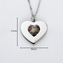 Load image into Gallery viewer, Heart Photo Locket Measurements