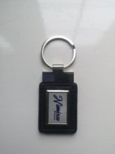 Load image into Gallery viewer, Branded Leather &amp; Metal Keyrings - Black Fixed Rectangle
