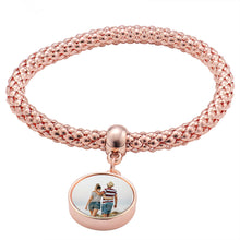 Load image into Gallery viewer, Photo Bracelet with Circular Charm - Upload Your Picture