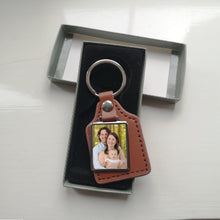 Load image into Gallery viewer, Personalised Leather & Metal Keyrings - Hinged Rectangle