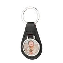 Load image into Gallery viewer, Personalised Leather & Metal Keyrings - Hinged Circle
