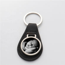 Load image into Gallery viewer, Personalised Leather & Metal Keyrings - Hinged Circle