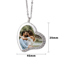 Load image into Gallery viewer, Photo Pendant - Slanted Heart Photo Necklace / Pendant - Silver & Gold
