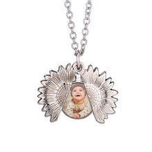 Load image into Gallery viewer, Sunflower Photo Necklace From Front On White Background