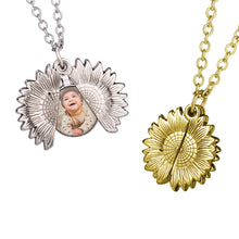 Load image into Gallery viewer, Photo Locket - 'Sunflower' Photo Necklace - Upload Your Picture