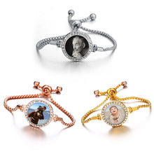 Load image into Gallery viewer, Metal Tie Photo Bracelet - Picture Bracelet - Personalised Photo
