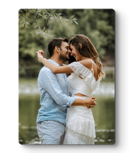 Load image into Gallery viewer, A4 & A3 Personalised Metal Photo With Wooden Backing - Metal Poster Wall Picture