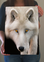 Load image into Gallery viewer, White Wolf Portrait Metal Poster Print