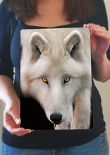 Load image into Gallery viewer, White Wolf Portrait Metal Poster Print