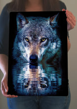 Load image into Gallery viewer, Wolf Wall Art - Reflection Metal Poster Print
