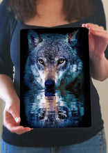 Load image into Gallery viewer, Wolf Wall Art - Reflection Metal Poster Print
