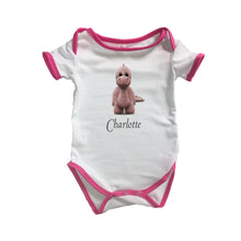 Load image into Gallery viewer, Personalised Baby Grow Dinosaur Diplodocus - Baby Name &amp; Optional DOB
