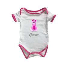 Load image into Gallery viewer, Personalised Baby Grow Unicorn - Baby Name &amp; Optional DOB
