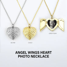 Load image into Gallery viewer, Angel Wings Necklace With Photo Front
