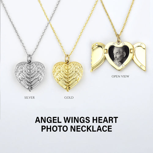 Angel Wings Necklace With Photo Front