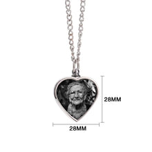 Load image into Gallery viewer, Ashes Necklace Photo Pendant - Heart Urn Photo Pendant - Upload Your Picture
