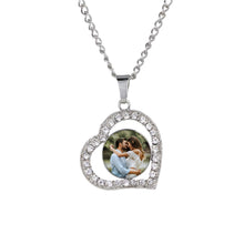 Load image into Gallery viewer, sparkly heart necklace on white background
