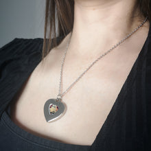 Load image into Gallery viewer, Heart Photo Necklace Being Worn
