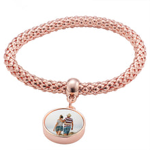 Load image into Gallery viewer, Photo Bracelet with Circular Charm - Upload Your Picture
