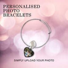 Load image into Gallery viewer, Photo Bracelet with Heart shaped Charm
