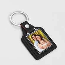 Load image into Gallery viewer, Personalised Leather &amp; Metal Keyrings - Hinged Rectangle
