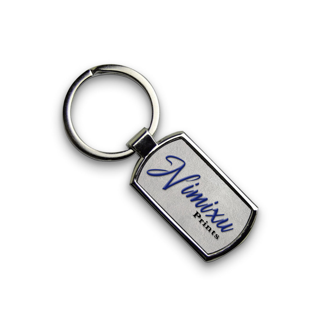 Branded Metal Keyrings - Rounded Rectangle