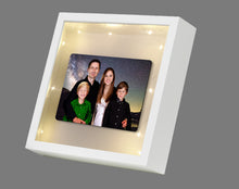 Load image into Gallery viewer, Light Up Box Frame With A5 Personalised METAL Photo Print Inside - Birthday Gift, Father&#39;s Day, Mother&#39;s Day, Christmas Gift
